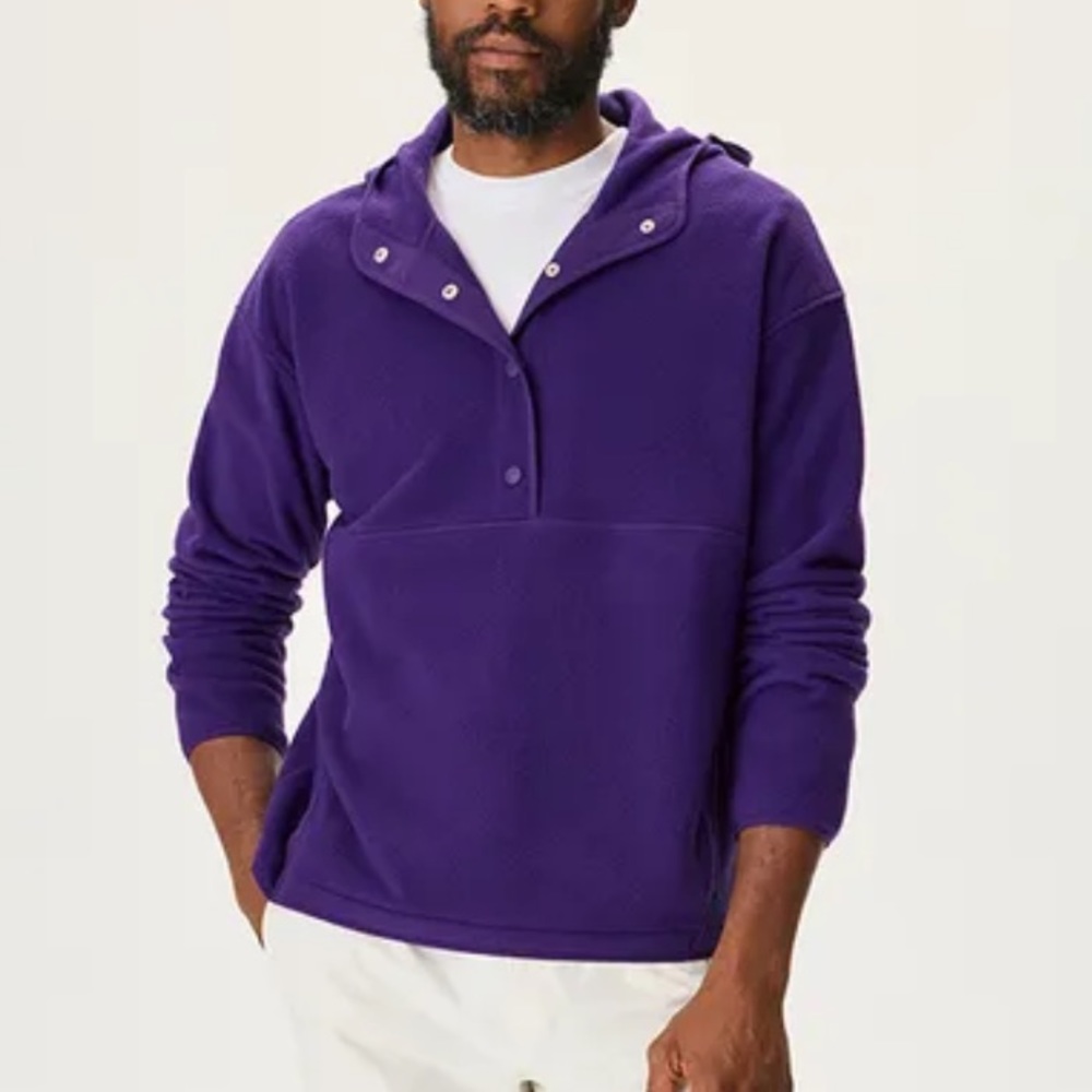 Mens recfleece pullover hoodie nwt size XS color purple